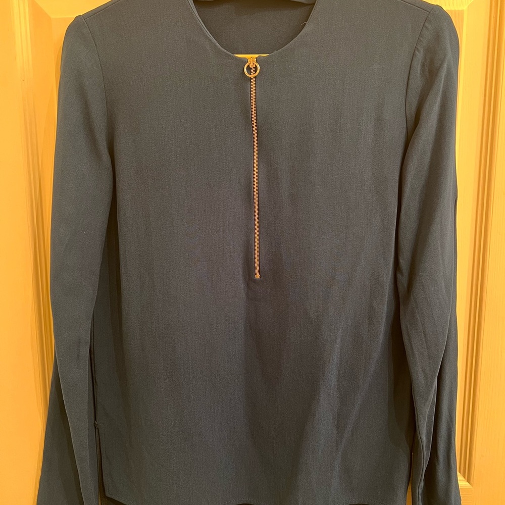 Stella McCartney Arlesa crepe top Blue Zipper 36